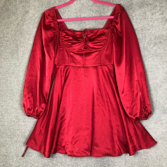 Allison & Kelly Halter Neck Bustier Corset Long Sleeve Tie Back Dress size XS - Picture 2 of 8